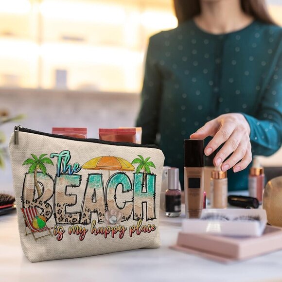 Beach Makeup Bag, Beach Gifts for Women Friends, Gifts for a Beach Lover, Beach - Picture 4 of 5